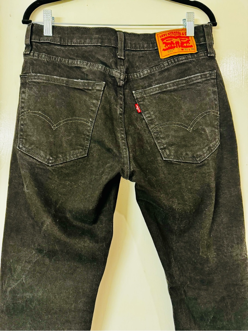 Levi's 531 32x30 Black Stretch Athletic Slim Distressed Jeans - Picture 5 of 11